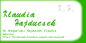klaudia hajducsek business card